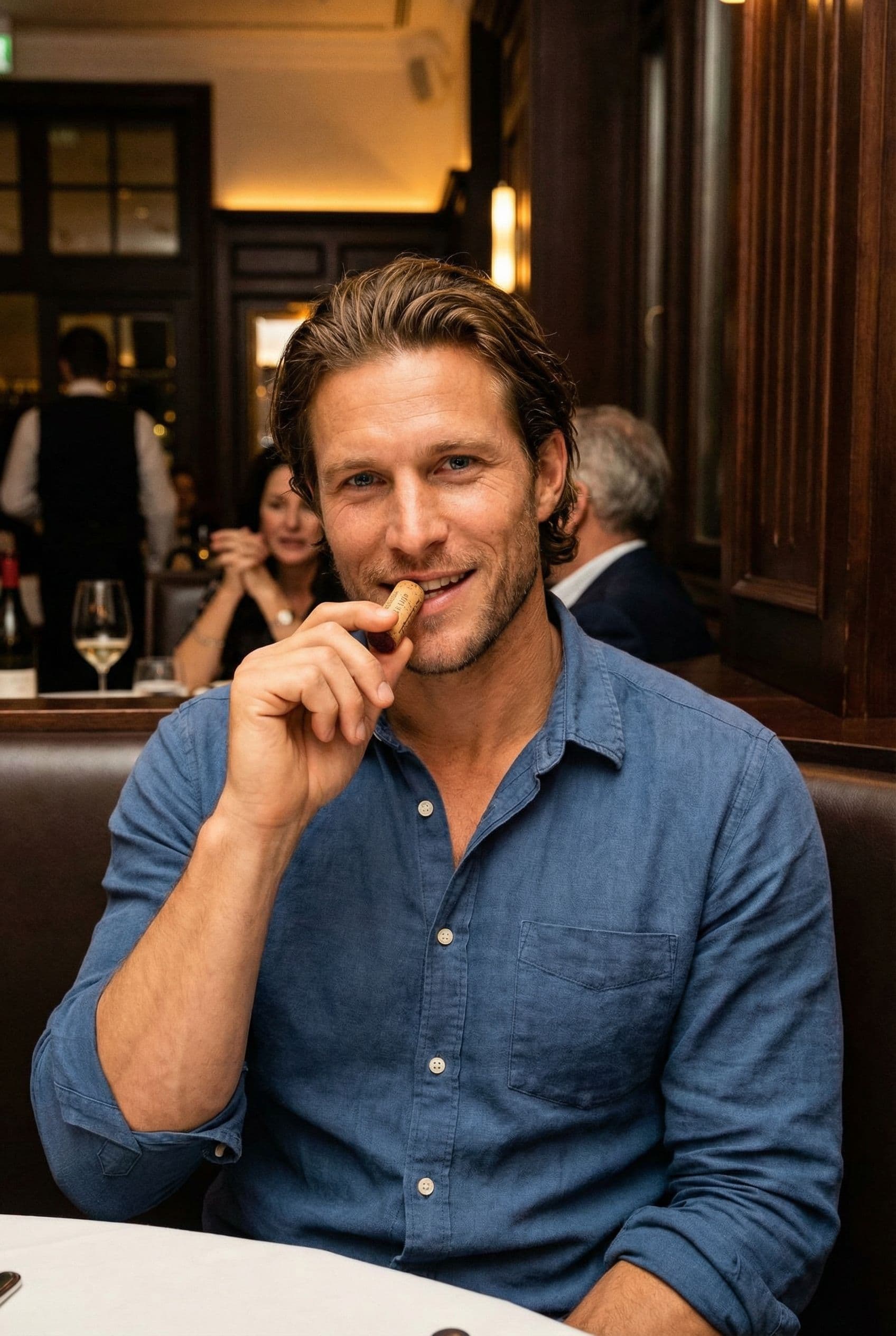 AI Upscale Restaurant Dating Photos scene example
