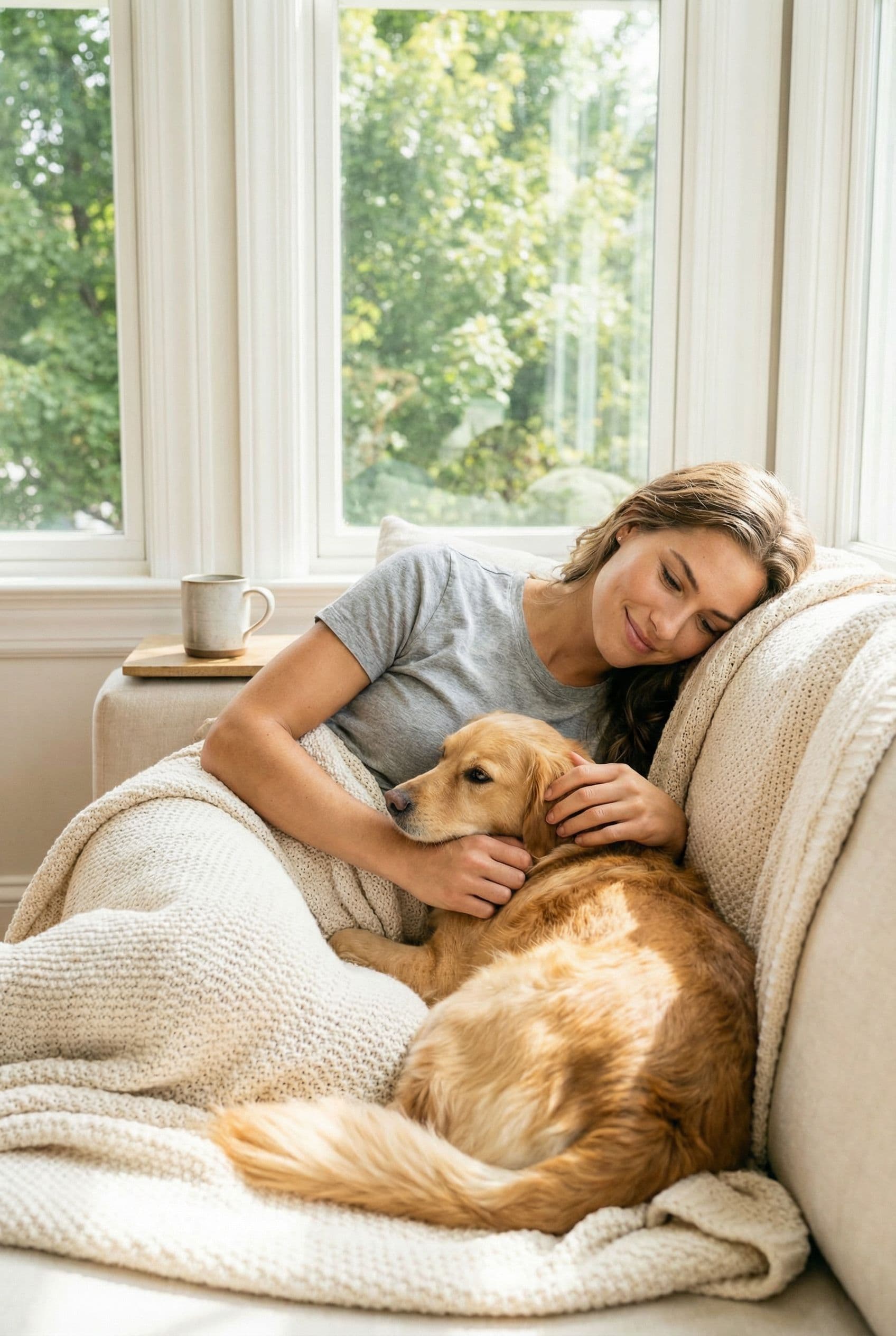 AI Home Casual Dating Photos example showing a bright living room, reading nook, or relaxed home interior