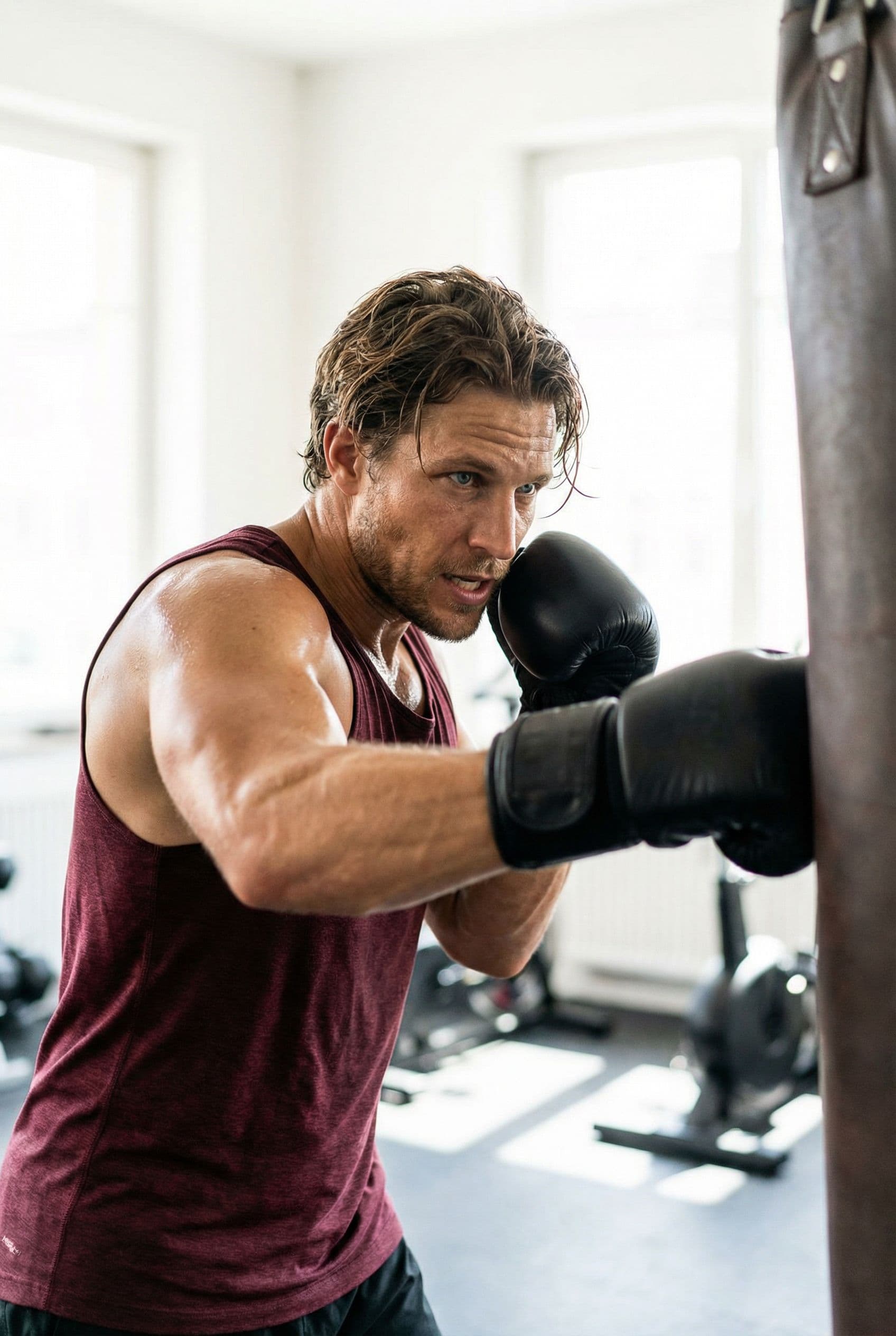 AI Gym Dating Photos example showing a modern indoor gym or outdoor training space