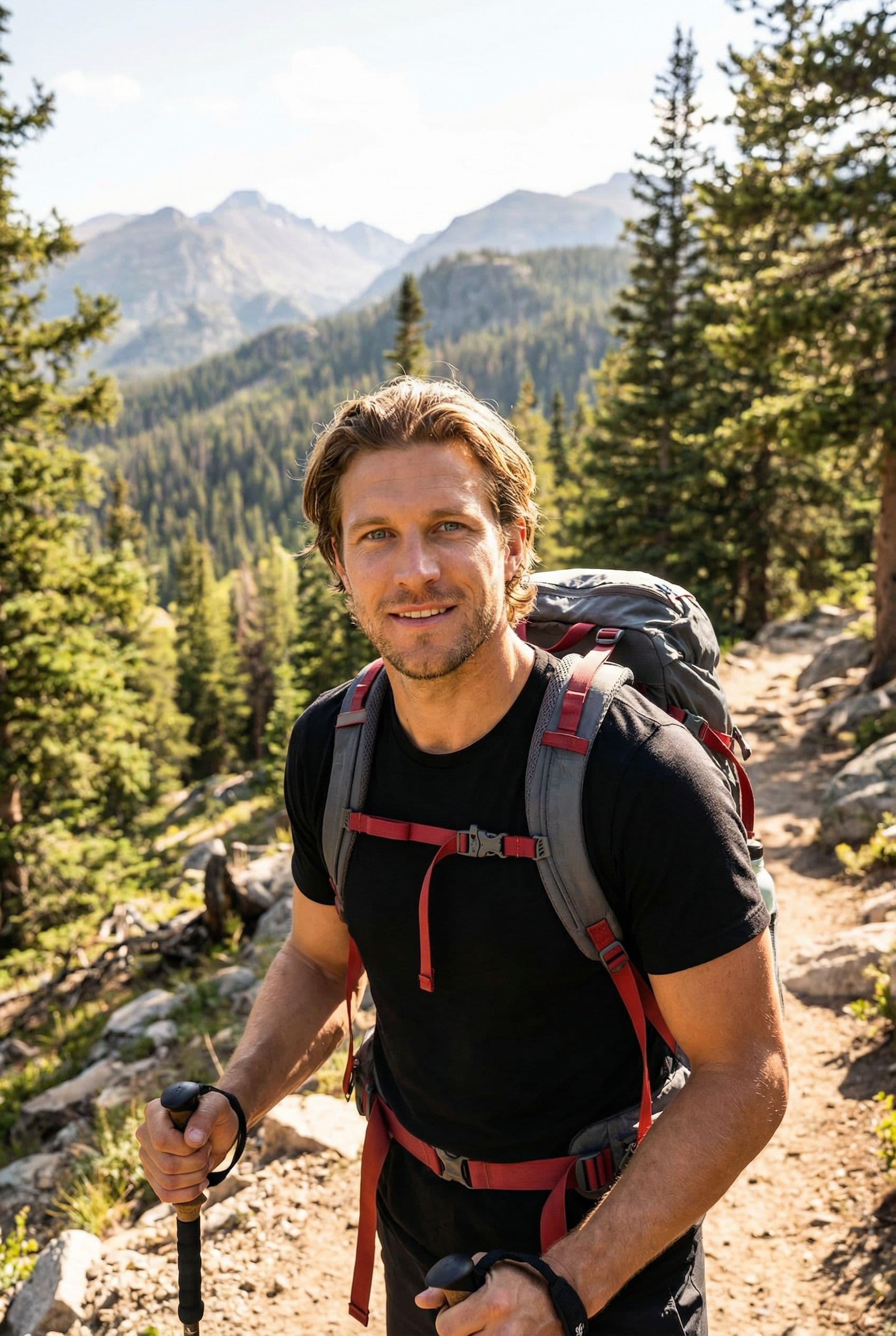 AI Mountain Hiking Dating Photos scene example