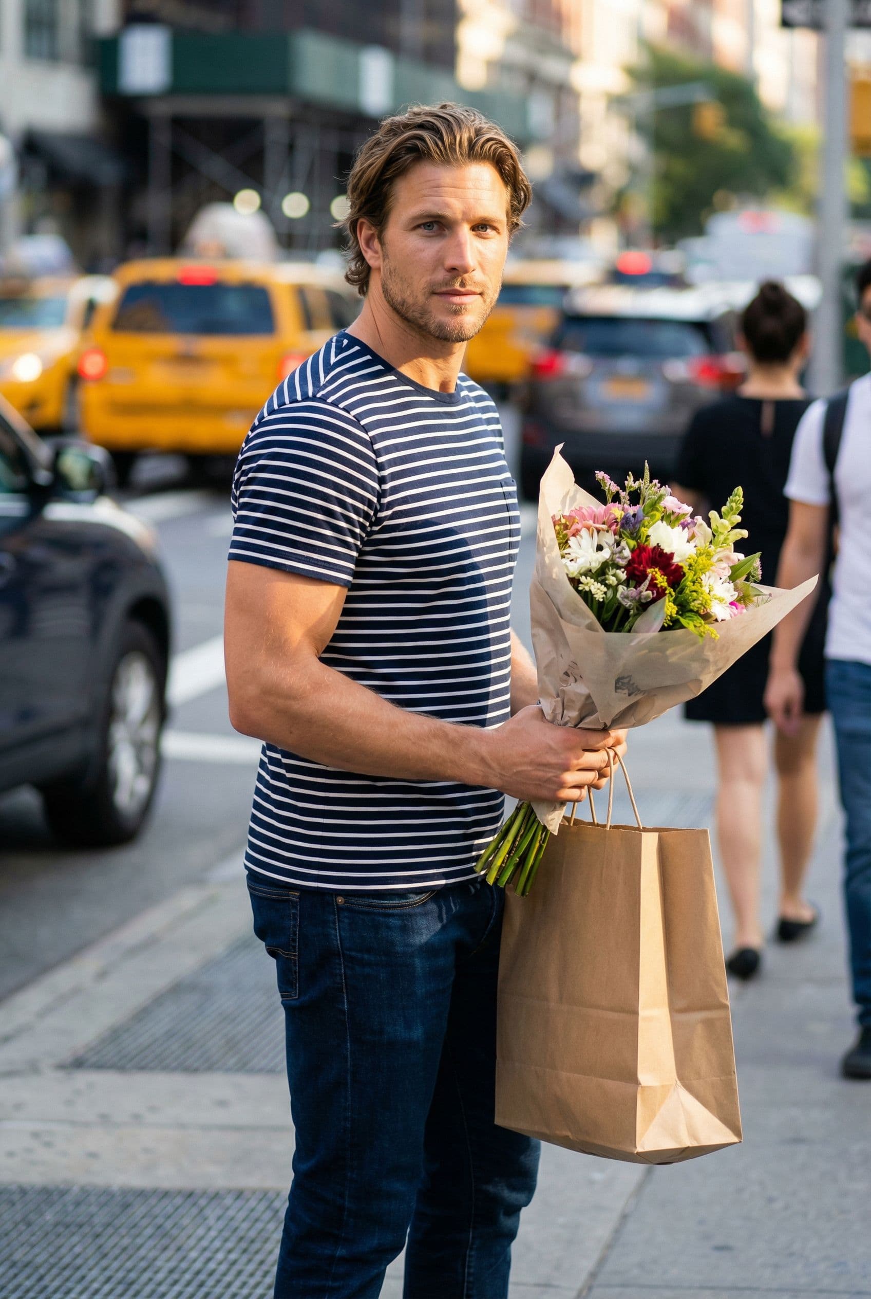 AI Flower Market Dating Photos scene example