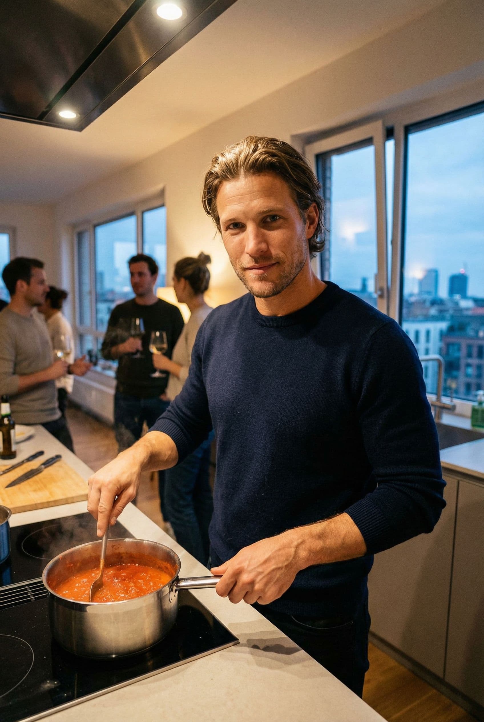 AI Cooking Kitchen Dating Photos example showing a bright kitchen while preparing food