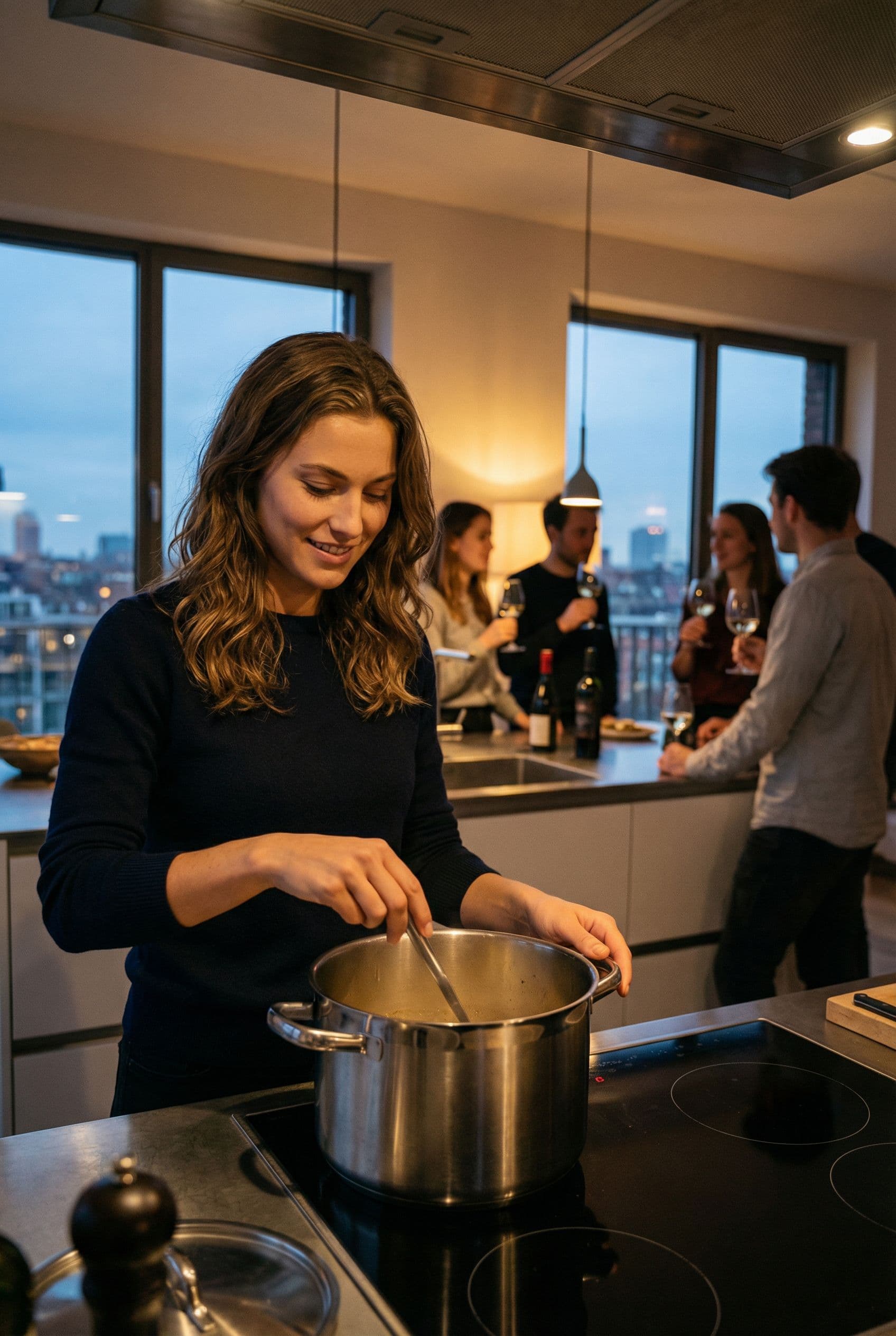 AI Cooking Kitchen Dating Photos example showing a bright kitchen while preparing food