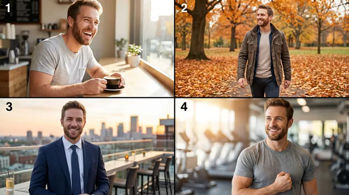 为 Tinder 和 Bumble 优化的专业 AI 生成约会照片示例 – Fotto.AI