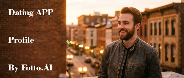 普通自拍 vs AI 增强约会照片前后对比 – Fotto.AI