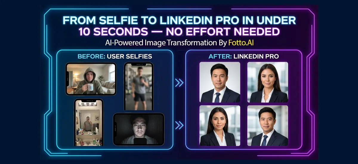 Créez une photo de profil LinkedIn professionnelle en quelques secondes avec Fotto.ai