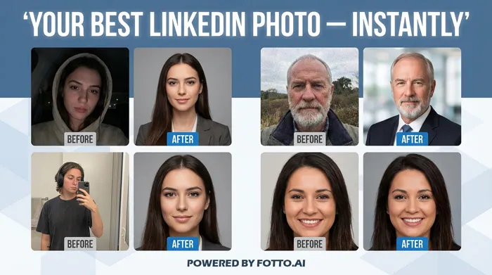 Obtenez une photo LinkedIn prête à l’emploi en quelques secondes avec Fotto.ai Obtenez une photo LinkedIn prête à l’emploi en quelques secondes avec Fotto.ai