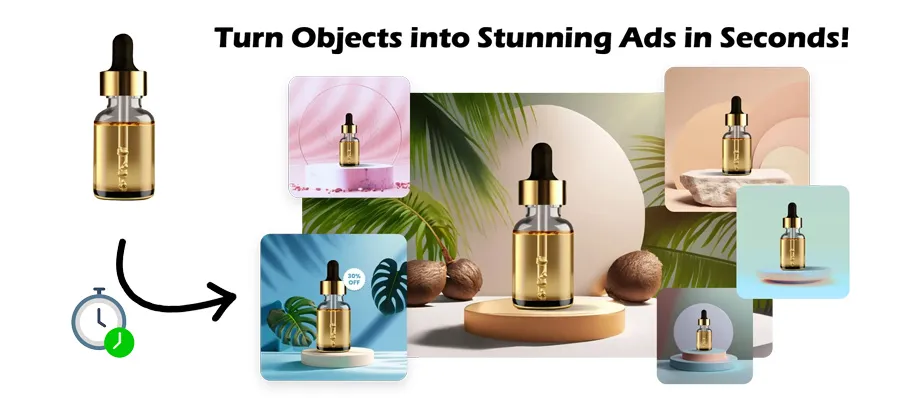 Generated eCommerce marketing image with AI background and lighting - Fotto.AI