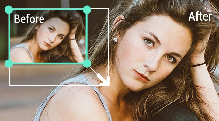 Side-by-side comparison of normal resized image vs AI-enhanced version - Fotto.AI