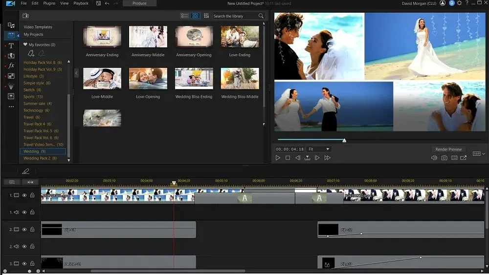 PowerDirector wedding video editing interface | Fotto.AI